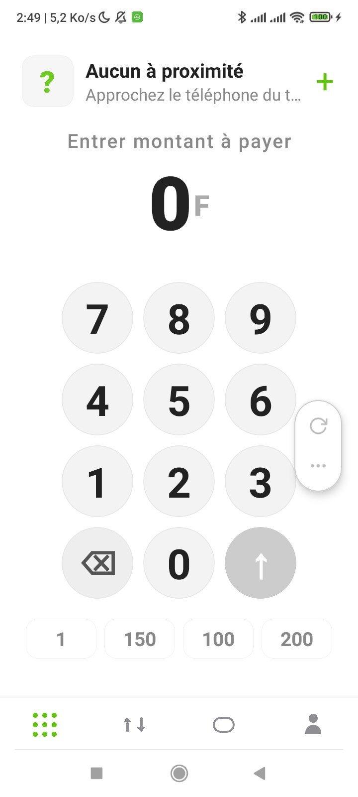 Interface de l'application Blyp Pay